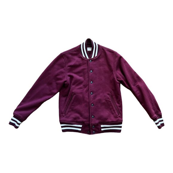 PEACE COLLECTIVE -  HOME IS TORONTO Button-Up Varsity Jacket - XS - Red/Burgundy - Picture 2 of 6